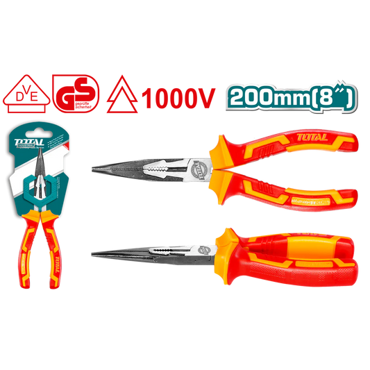Total Tools-Long nose-pliers-industrial-Insulated 1000v-Side+front