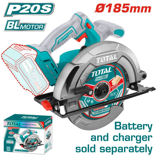 Total tools-circular saw-cordless-20v-Side+Box