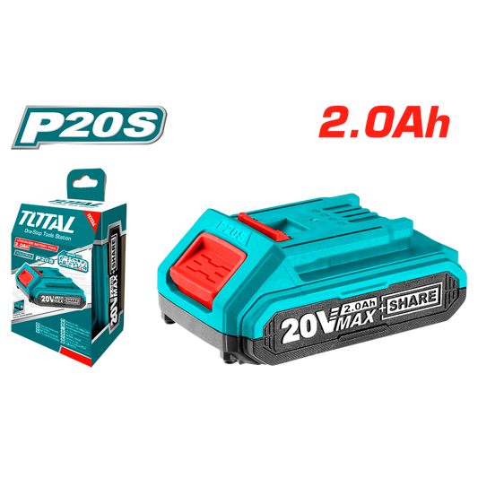 Total Tools-Lithium ion-20v-2ah-battery pack-Front-next to box