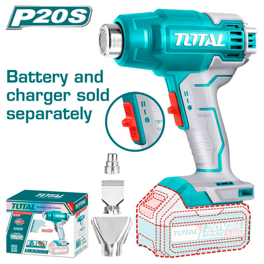 Total Tools-Cordless-Heat Gun-20v-Battery powered with accessories