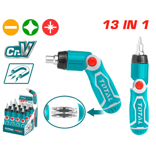 Total tools-13 piece set- ratchet screw driver-side- with Specifications