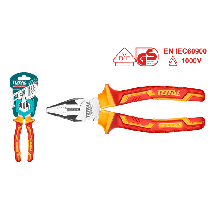 Total Tools-Combination-pliers-industrial-Insulated 1000v-Side+front