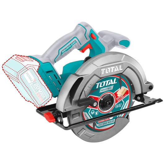 Total tools-circular saw-cordless-20v-side
