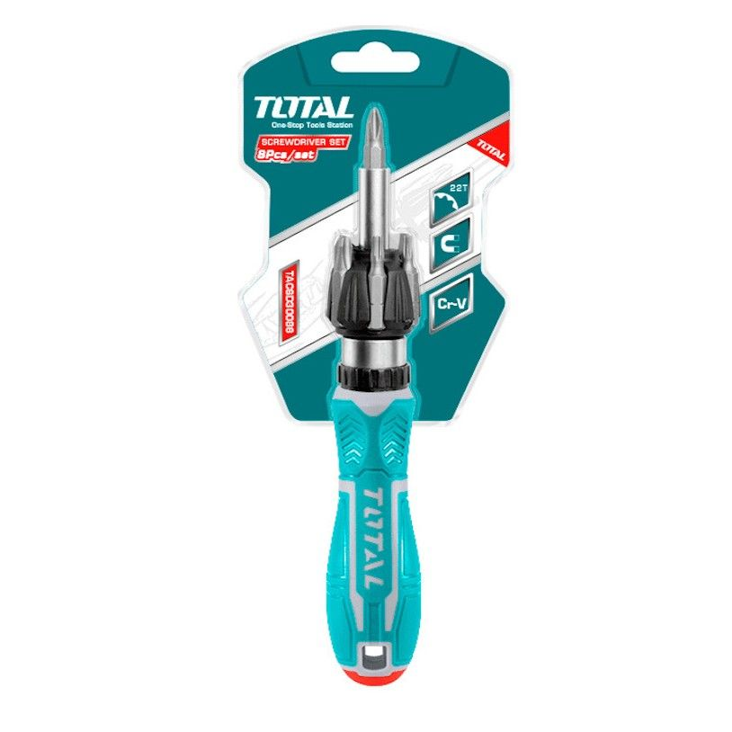 Total tools-8pieace set- ratchet screw driver-in box