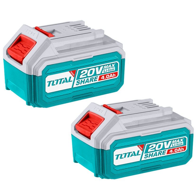 Total 2x Lithium-Ion Battery Pack  (20V, 4.0Ah)