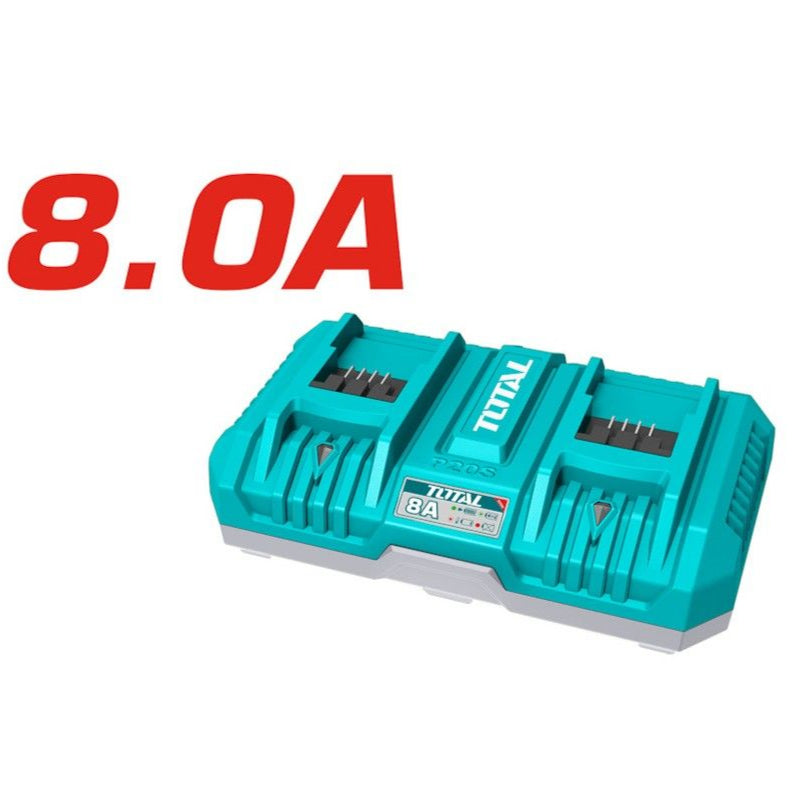 Total Tools 20V Lithium-Ion Industrial Dual Fast Charger 8A(4A+4A)