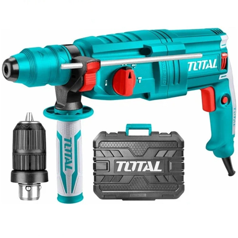 Total tools- Rotary Hammer Drill - 800w- Front with accessories